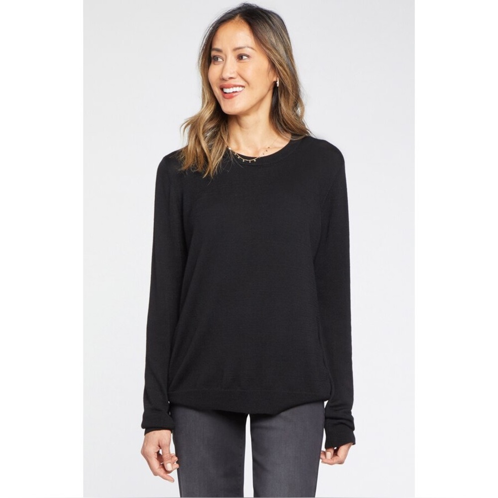 NYDJ Classic Crewneck Wool Sweater NEW size XL Black